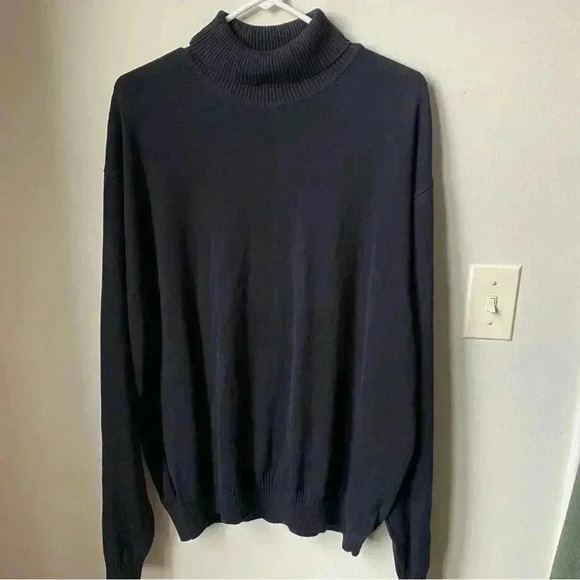 Alex Cannon Navy Blue 100% Cotton Turtleneck Sweater - Size XL - Picture 1 of 11